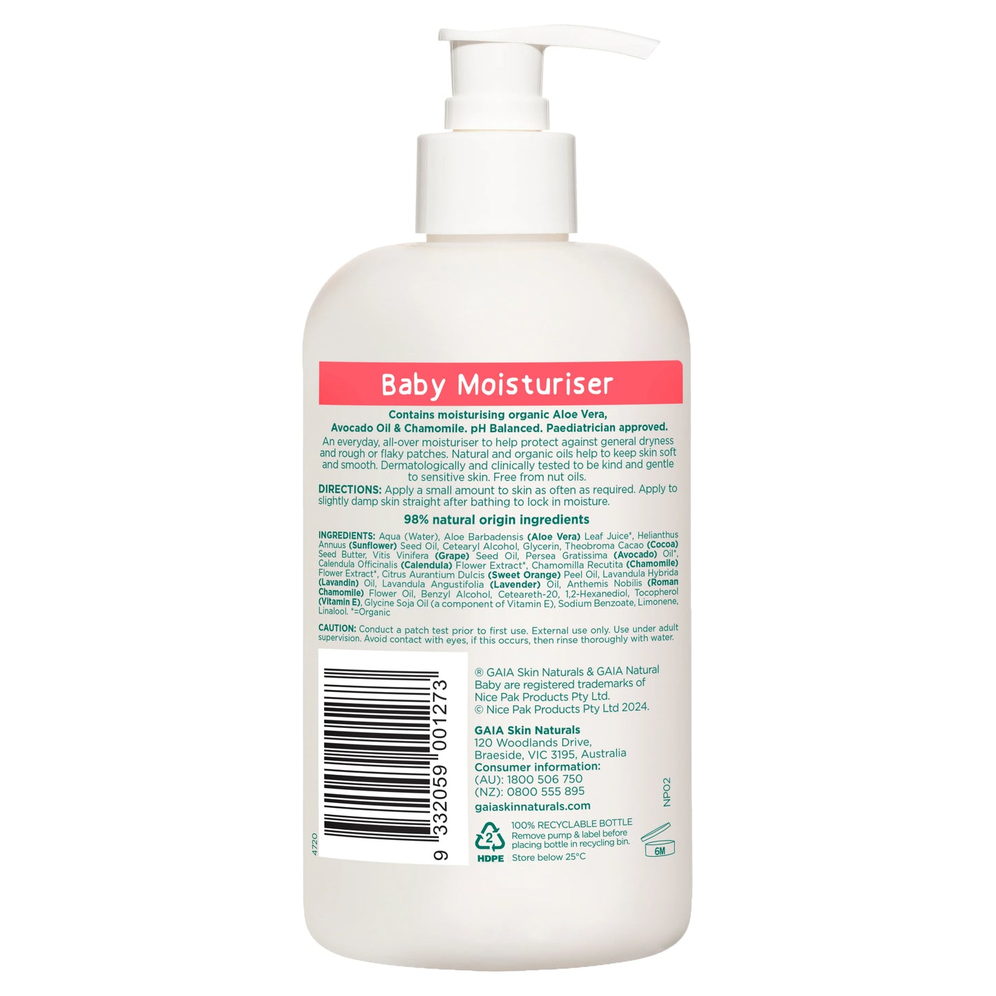 Baby Moisturiser 250ml