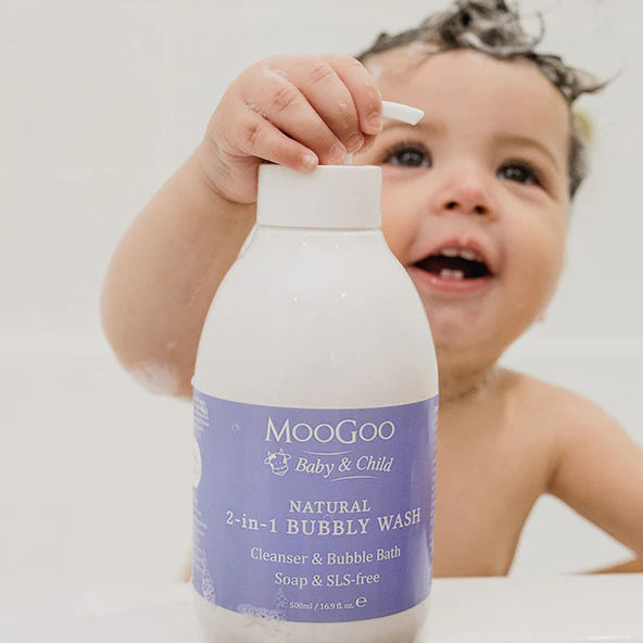 MooGoo 2-in-1 Bubbly Wash (Cleanser & Bubble Bath. Soap & SLS-Free)