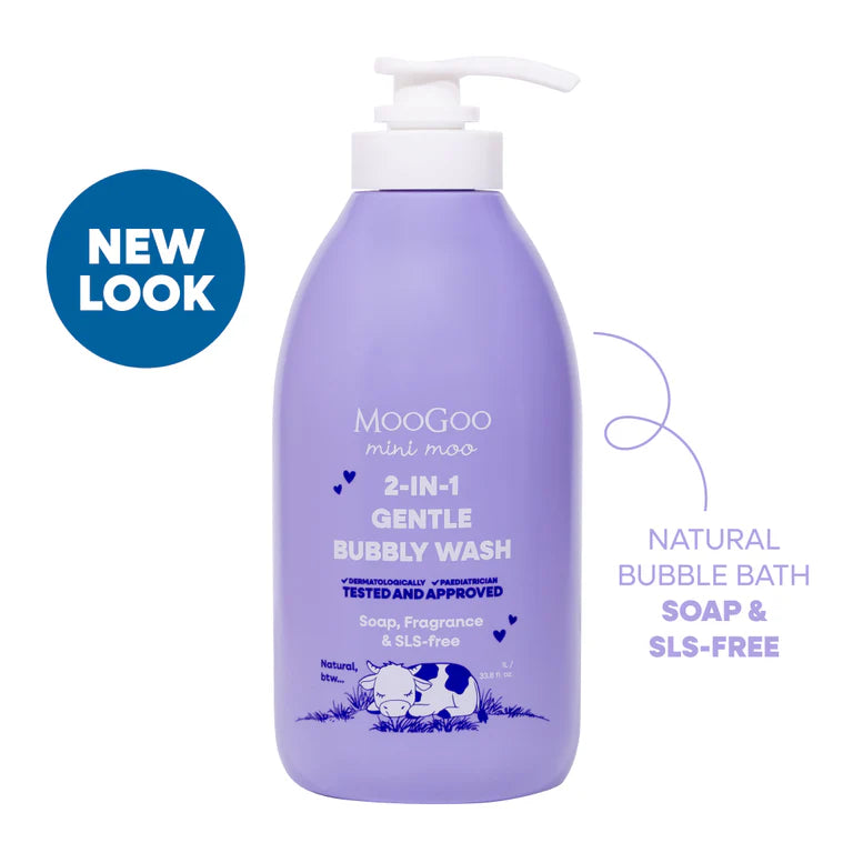 MooGoo 2-in-1 Bubbly Wash (Cleanser & Bubble Bath. Soap & SLS-Free)
