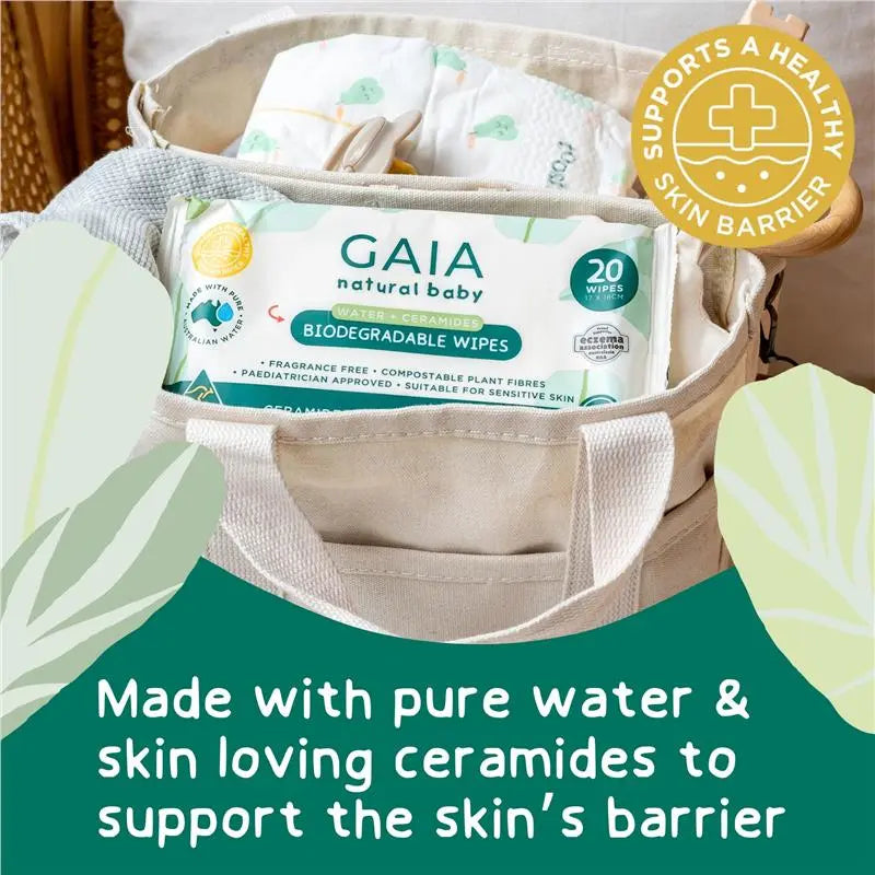 GAIA Biodegradable Water Wipes 20 Pack